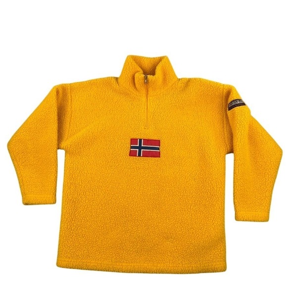 Napapijri Other - Vintage Napapijri Geographic Jacket Mens Small Sherpa Fleece Pullover 1/4 Zip